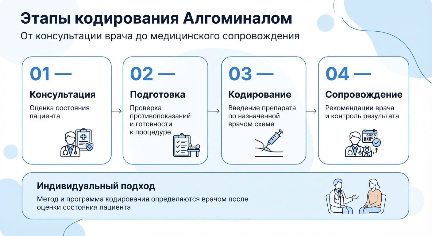 Кодирование препаратом «Алгоминал» в Луганске инфографика